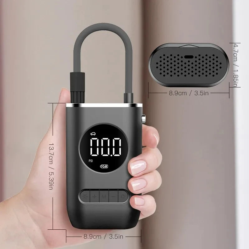 Bomba De Ar Carro Sem Fio Portátil Display Usb