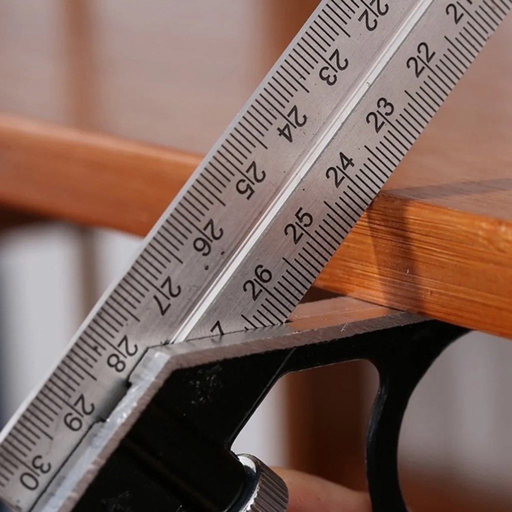 Esquadro Combinado Marcenaria Madeira C/ Régua Carpinteiro