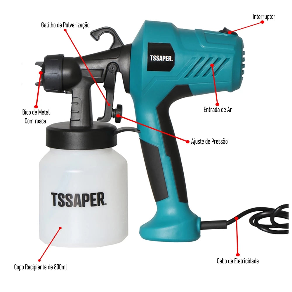 Pistola Elétrica de Pintura TSSAPER 450W