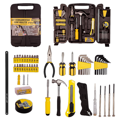 Kit Jogo De Ferramentas 240 Peças Maleta Estojo Caixa Maleta Completa + Soquetes Chave Catraca