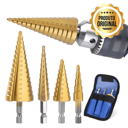 Kit 3 Brocas de aço Titânio 3mm ate 32mm