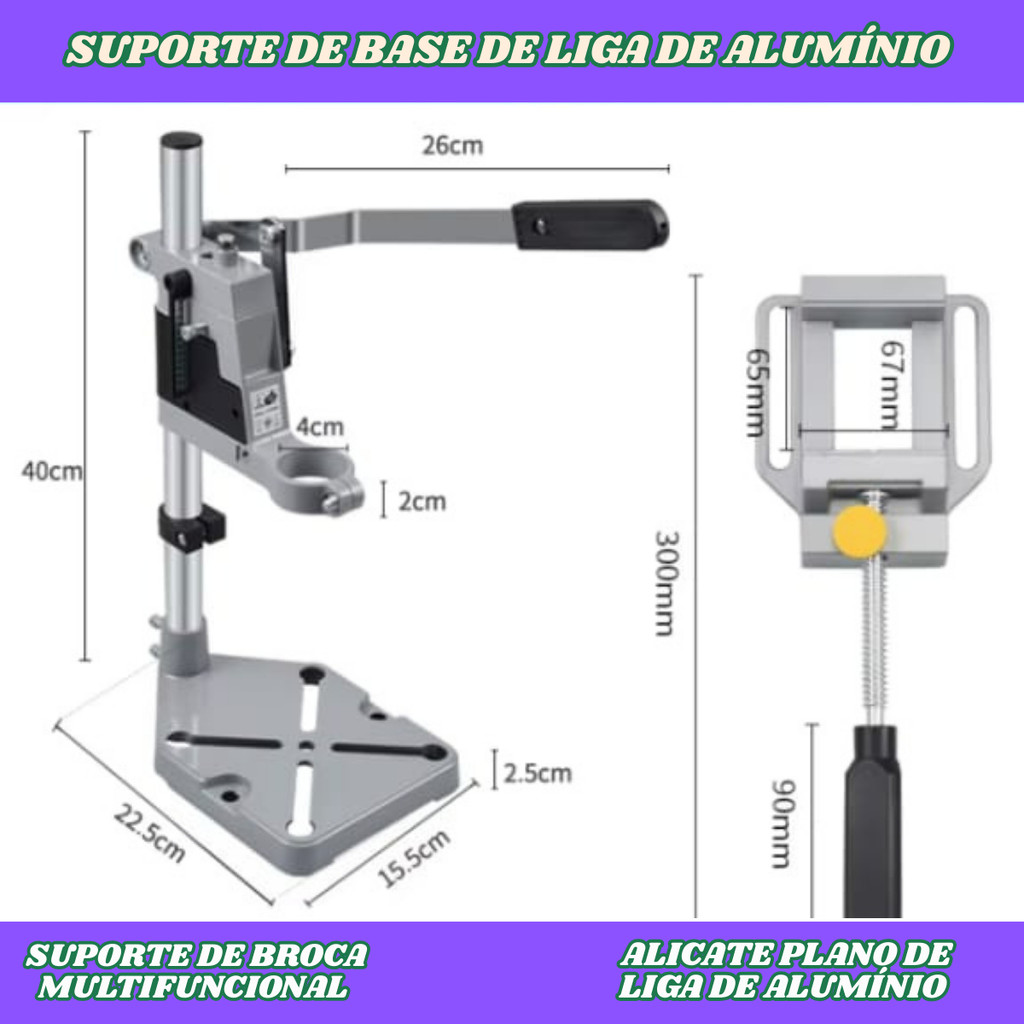 Suporte para Mesa Bancada Furadeira Eletrica 1/2 E 3/8 Ajustavel